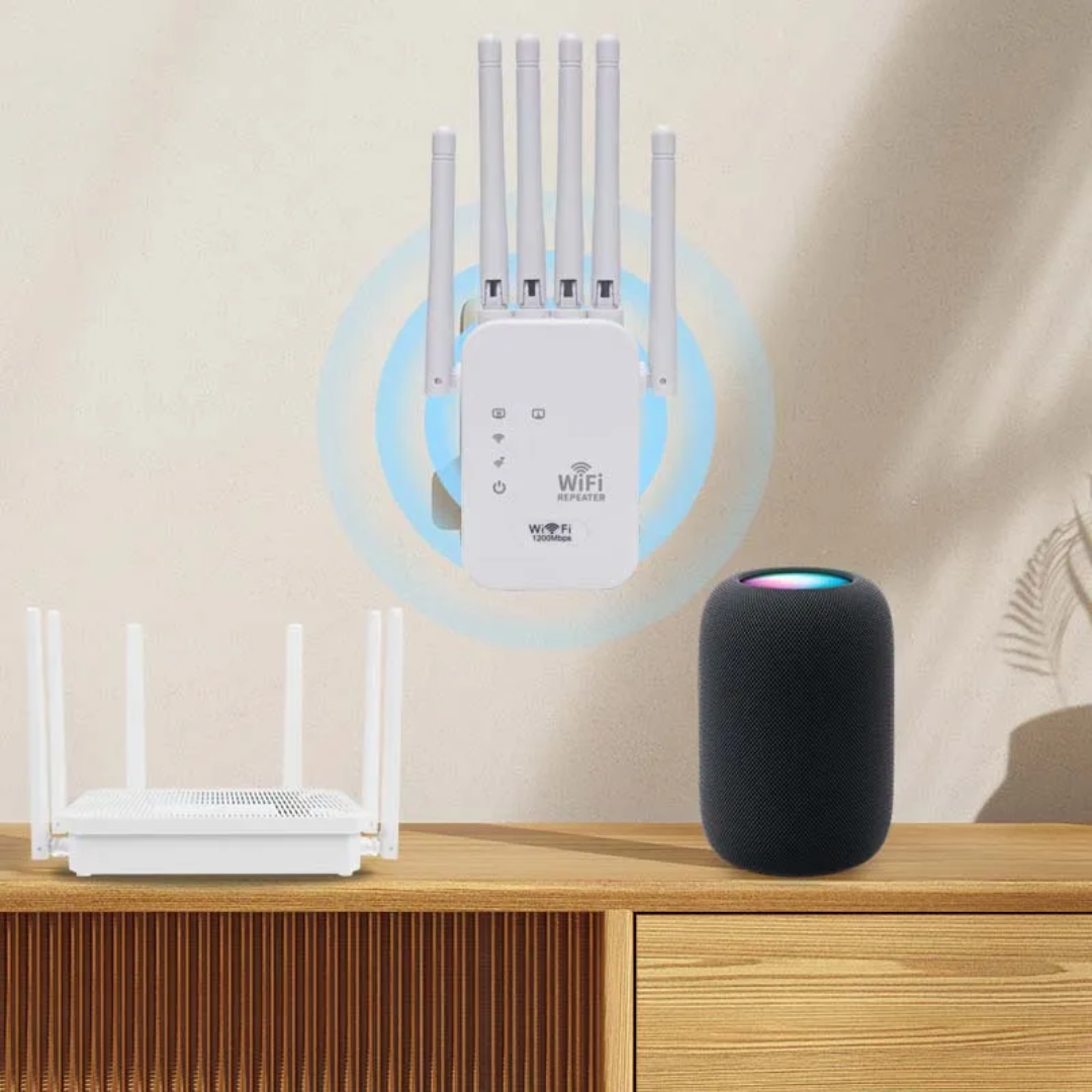 High Speed WiFi Repeater 1200Mbps 5G + 300Mbps 2.4GHz Dual Band Range Extender for All Routers