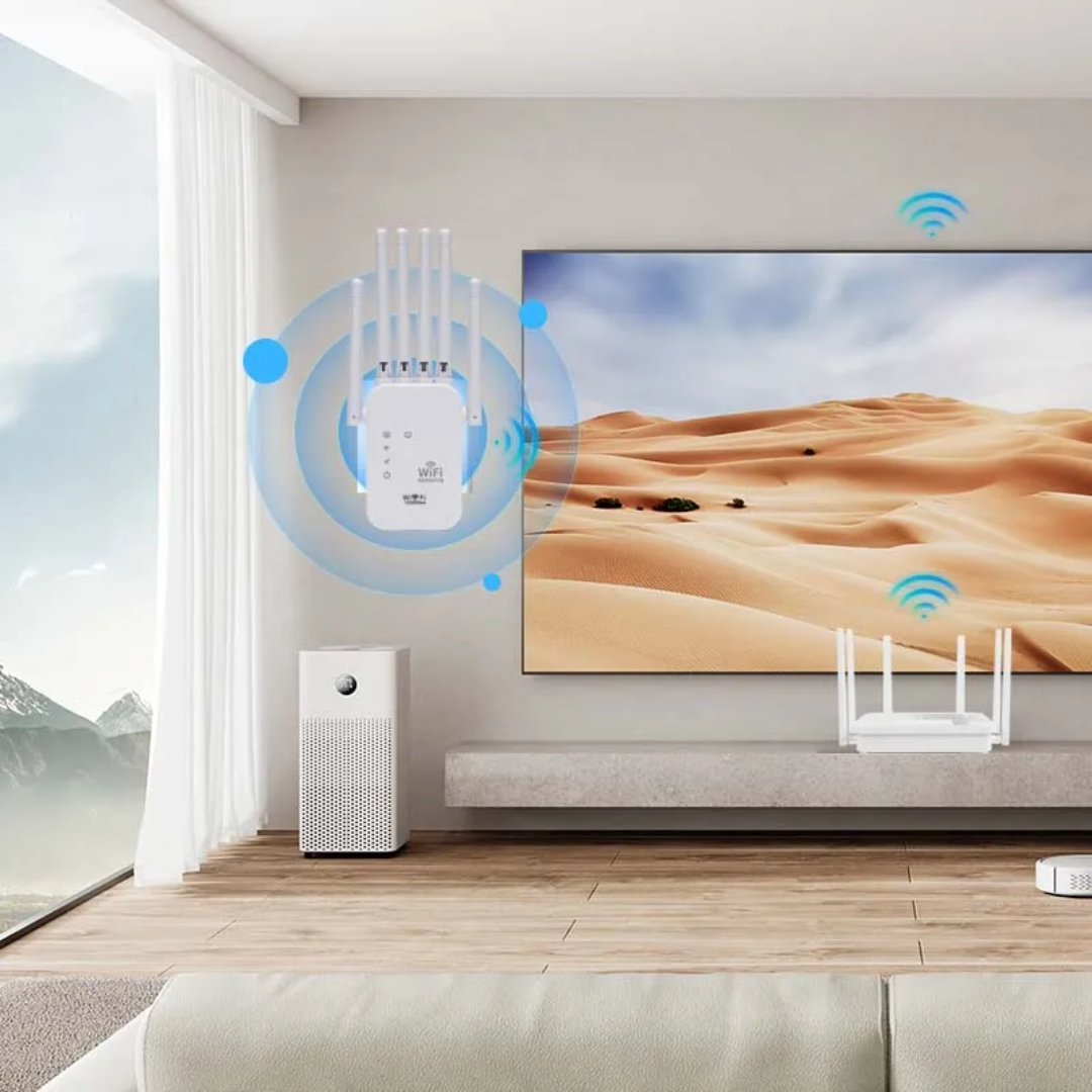 High Speed WiFi Repeater 1200Mbps 5G + 300Mbps 2.4GHz Dual Band Range Extender for All Routers
