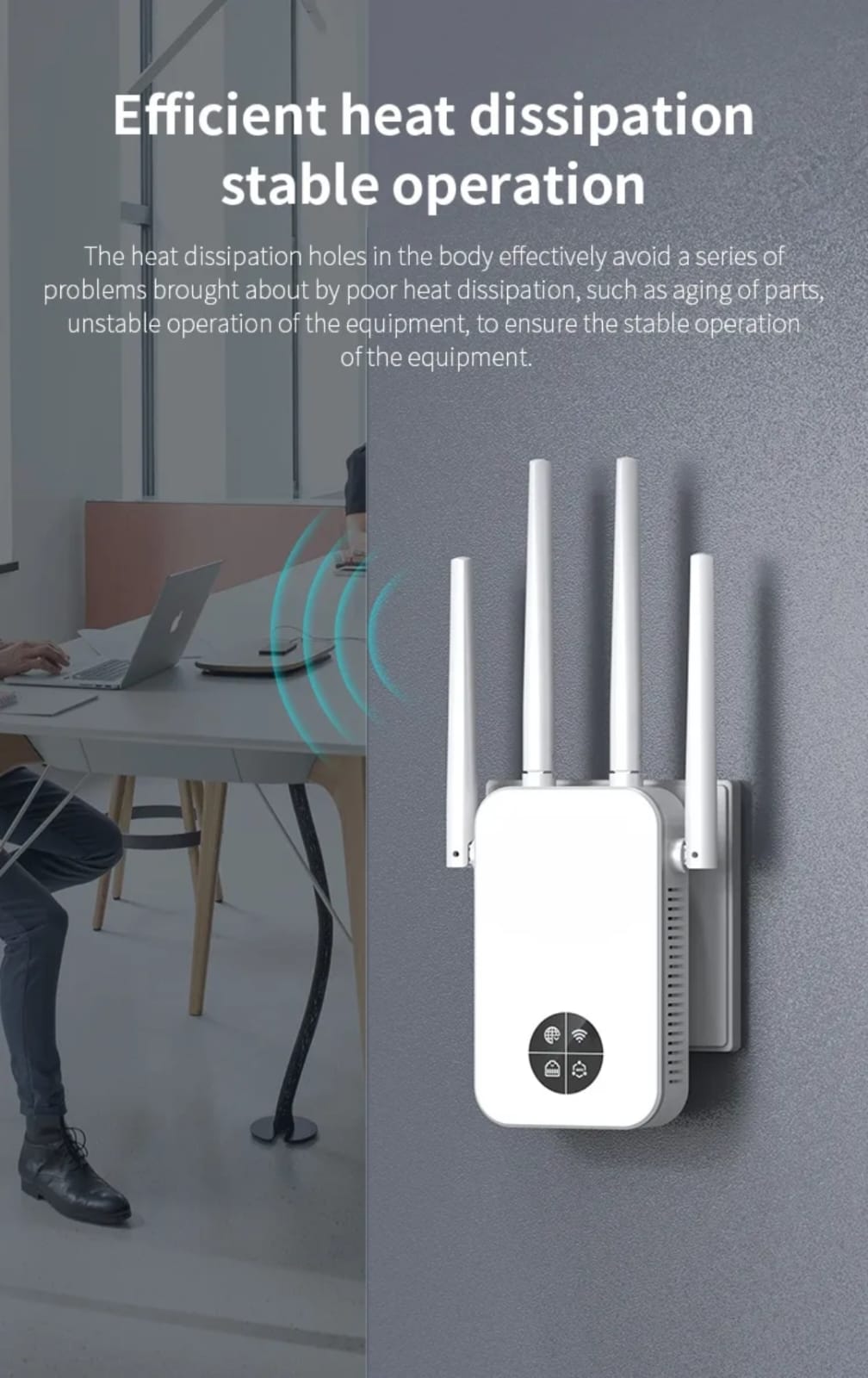 1200Mbps WiFi Extender Dual Band 2.4G/5G – High Speed Signal Booster, Wireless Repeater, Full Coverage Router Extender