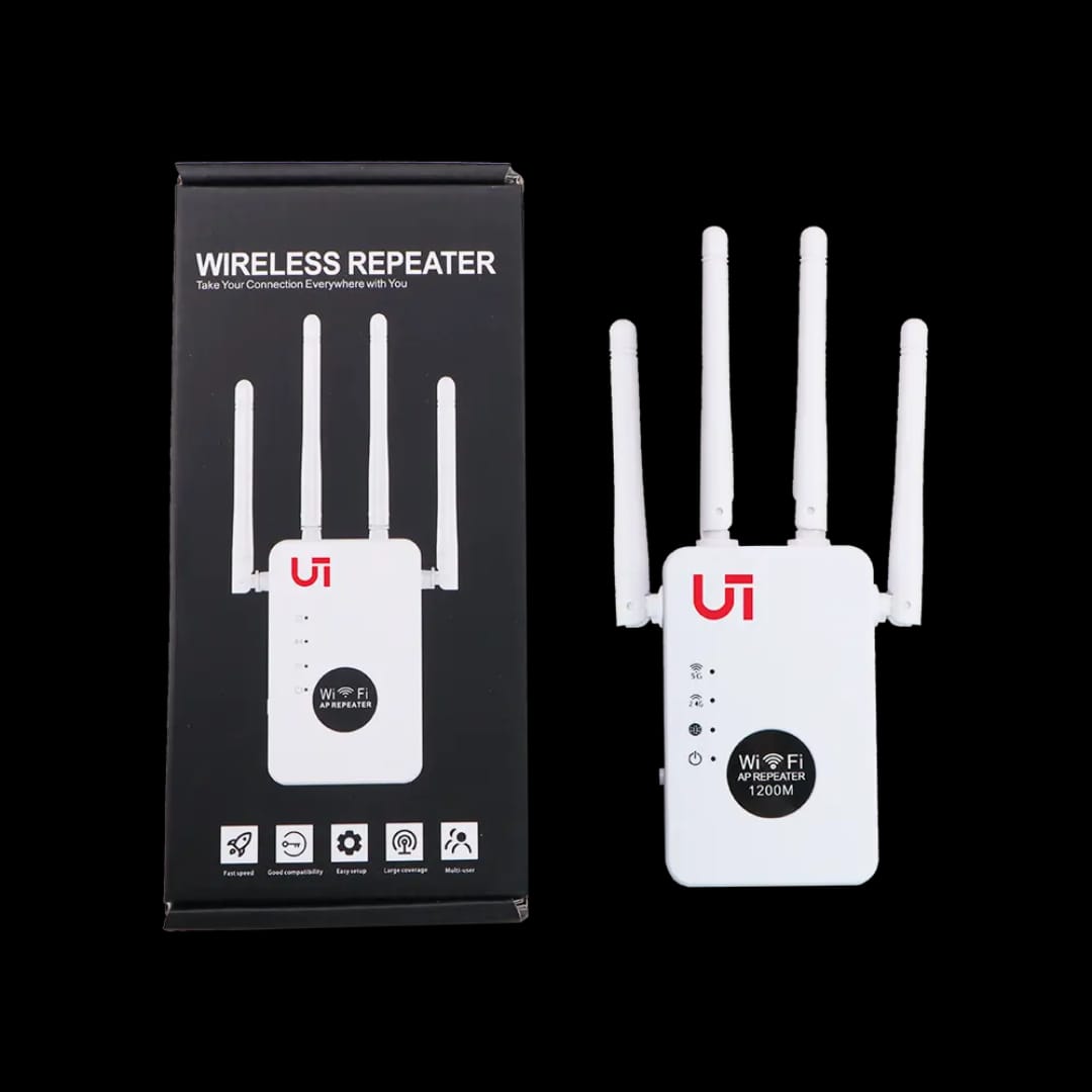 1200Mbps WiFi Extender Dual Band 2.4G/5G – High Speed Signal Booster, Wireless Repeater, Full Coverage Router Extender