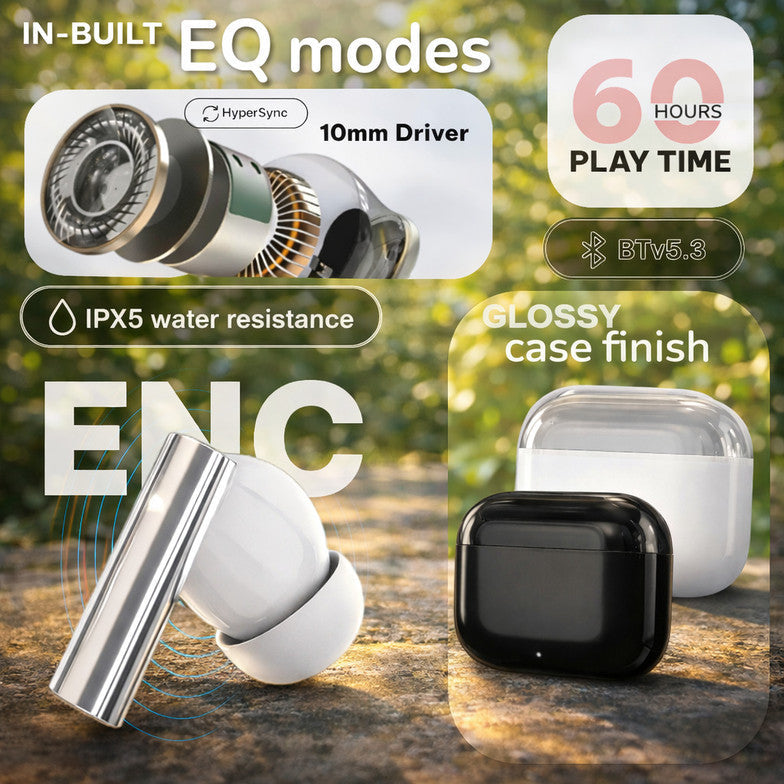 DIK 123 TWS Wireless Earbuds – Bluetooth Earphones with Deep Bass & HD Sound