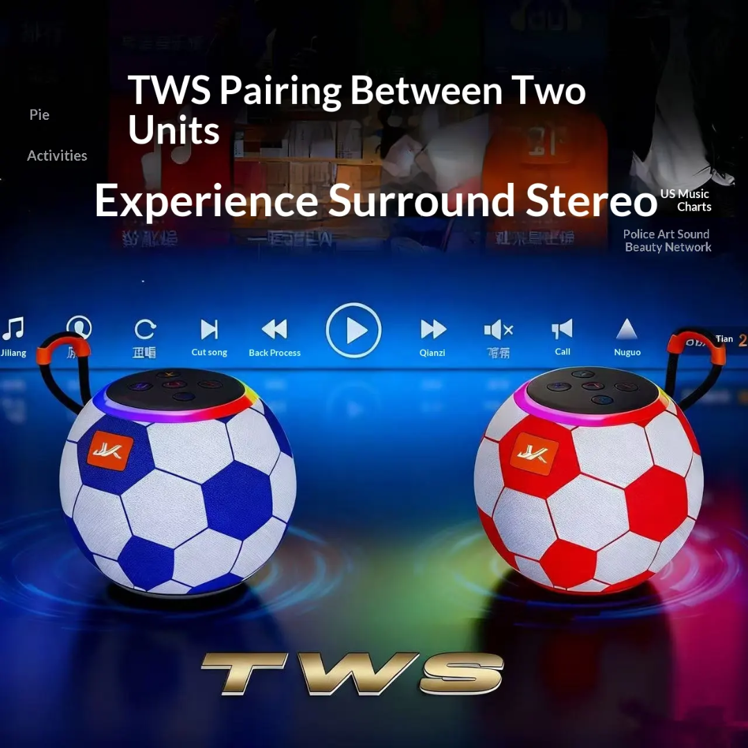 JKP32 Mini RGB Football Speaker – Wireless Bluetooth Portable Speaker