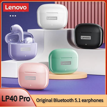 Lenovo LP40 Pro TWS Wireless Earbuds – Deep Bass, Bluetooth 5.1, Touch Control, HD Sound, Gaming Earbuds